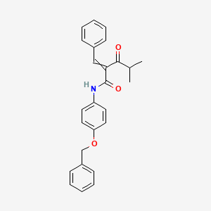 molecular formula C26H25NO3 B13898109 Pentanamide, 4-methyl-3-oxo-N-[4-(phenylmethoxy)phenyl]-2-(phenylmethylene)- 