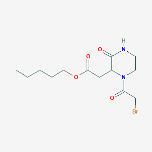 molecular formula C13H21BrN2O4 B1389812 Pentyl 2-[1-(2-bromoacetyl)-3-oxo-2-piperazinyl]-acetate CAS No. 1219342-25-2