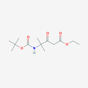 molecular formula C13H23NO5 B13898146 Ethyl 4-((tert-butoxycarbonyl)amino)-4-methyl-3-oxopentanoate 