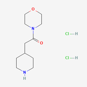 molecular formula C11H22Cl2N2O2 B1389816 1-Morpholin-4-yl-2-piperidin-4-yl-ethanone dihydrochloride CAS No. 1185296-25-6