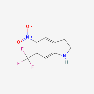 molecular formula C9H7F3N2O2 B13898165 5-Nitro-6-(trifluoromethyl)indoline 
