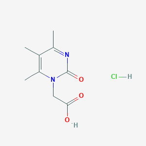 molecular formula C9H13ClN2O3 B1389817 (4,5,6-Trimethyl-2-oxo-2H-pyrimidin-1-YL)-acetic acid hydrochloride CAS No. 1185294-96-5