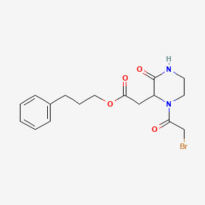 3-Phenylpropyl 2-[1-(2-bromoacetyl)-3-oxo-2-piperazinyl]acetate