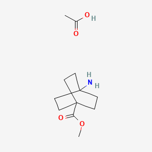 molecular formula C12H21NO4 B13898251 Acetic acid methyl 4-aminobicyclo[2.2.2]octane-1-carboxylate 