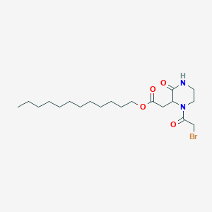 molecular formula C20H35BrN2O4 B1389835 Dodecyl 2-[1-(2-bromoacetyl)-3-oxo-2-piperazinyl]acetate CAS No. 1219298-72-2