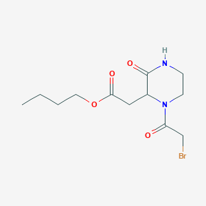 molecular formula C12H19BrN2O4 B1389843 Butyl 2-[1-(2-bromoacetyl)-3-oxo-2-piperazinyl]-acetate CAS No. 1219403-52-7