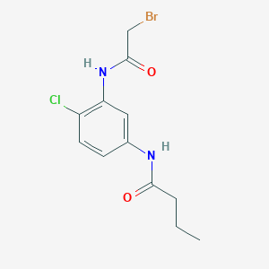 molecular formula C12H14BrClN2O2 B1389851 N-{3-[(2-Bromoacetyl)amino]-4-chlorophenyl}butanamide CAS No. 1138442-62-2
