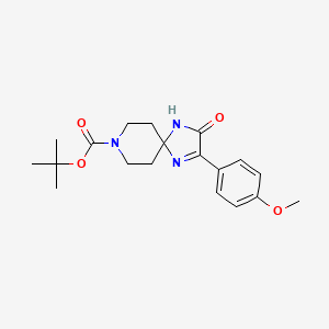 molecular formula C19H25N3O4 B1389876 Tert-butyl 2-(4-methoxyphenyl)-3-oxo-1,4,8-triazaspiro[4.5]dec-1-ene-8-carboxylate CAS No. 931313-78-9