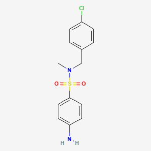 molecular formula C14H15ClN2O2S B1389880 Benzenesulfonamide, 4-amino-N-[(4-chlorophenyl)methyl]-N-methyl- CAS No. 1199215-55-8