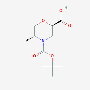 molecular formula C11H19NO5 B13899149 N-Boc-(2R,5R)-5-methylmorpholine-2-carboxylic acid 