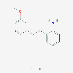 molecular formula C15H18ClNO B1389932 {2-[2-(3-Methoxyphenyl)ethyl]phenyl}amine hydrochloride CAS No. 1185296-17-6