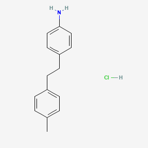 molecular formula C15H18ClN B1389933 {4-[2-(4-Methylphenyl)ethyl]phenyl}amine hydrochloride CAS No. 1185298-08-1