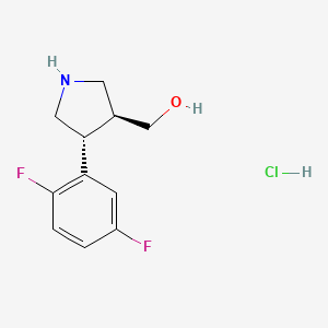 molecular formula C11H14ClF2NO B1389949 [(3S,4R)-4-(2,5-Difluorophenyl)pyrrolidin-3-yl]-methanol hydrochloride CAS No. 1217704-12-5