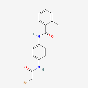 molecular formula C16H15BrN2O2 B1389952 N-{4-[(2-Bromoacetyl)amino]phenyl}-2-methylbenzamide CAS No. 1138443-19-2