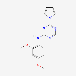 molecular formula C15H15N5O2 B13899665 N-(2,4-dimethoxyphenyl)-4-pyrrol-1-yl-1,3,5-triazin-2-amine 