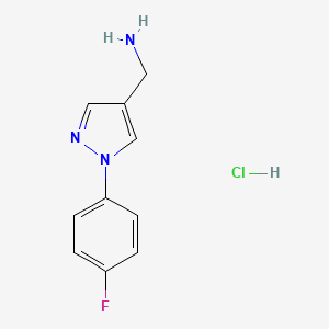 molecular formula C10H11ClFN3 B1389977 (1-(4-Fluorophenyl)-1H-pyrazol-4-YL)methanamine hydrochloride CAS No. 1185300-73-5