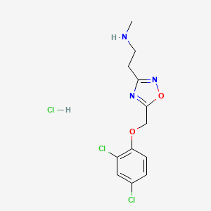molecular formula C12H14Cl3N3O2 B1389979 (2-{5-[(2,4-Dichlorophenoxy)methyl]-1,2,4-oxadiazol-3-yl}ethyl)methylamine hydrochloride CAS No. 1185295-99-1