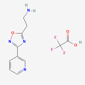molecular formula C11H11F3N4O3 B1389981 [2-(3-Pyridin-3-yl-1,2,4-oxadiazol-5-yl)ethyl]-amine trifluoroacetate CAS No. 1185302-86-6