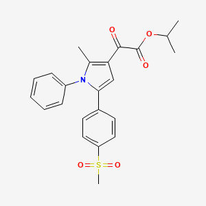 molecular formula C23H23NO5S B13899823 Propan-2-yl 2-[2-methyl-5-(4-methylsulfonylphenyl)-1-phenylpyrrol-3-yl]-2-oxoacetate 