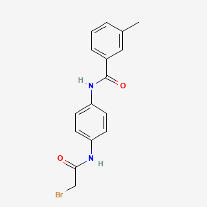 molecular formula C16H15BrN2O2 B1389983 N-{4-[(2-Bromoacetyl)amino]phenyl}-3-methylbenzamide CAS No. 1138443-20-5