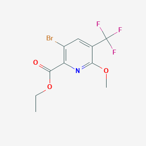 molecular formula C10H9BrF3NO3 B13899889 Ethyl 3-bromo-6-methoxy-5-(trifluoromethyl)picolinate 