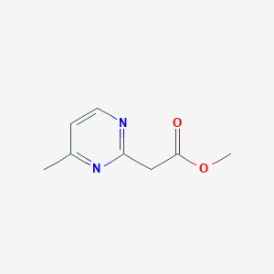 molecular formula C8H10N2O2 B13899895 Methyl 2-(4-methylpyrimidin-2-yl)acetate CAS No. 66621-75-8