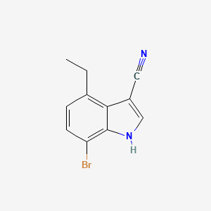 molecular formula C11H9BrN2 B13899934 7-Bromo-4-ethyl-1H-indole-3-carbonitrile 