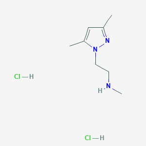 molecular formula C8H17Cl2N3 B1390000 [2-(3,5-Dimethyl-pyrazol-1-yl)-ethyl]-methyl-amine dihydrochloride CAS No. 1185293-63-3