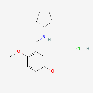 molecular formula C14H22ClNO2 B1390001 Cyclopentyl-(2,5-dimethoxy-benzyl)-amine hydrochloride CAS No. 1185075-77-7