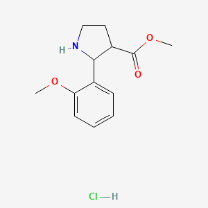molecular formula C13H18ClNO3 B13900042 methyl (2S)-2-(2-methoxyphenyl)pyrrolidine-3-carboxylate;hydrochloride 