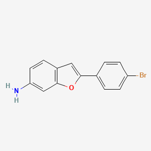 molecular formula C14H10BrNO B13900063 2-(4-Bromophenyl)-1-benzofuran-6-amine 