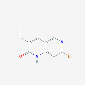molecular formula C10H9BrN2O B13900079 7-bromo-3-ethyl-1H-1,6-naphthyridin-2-one 