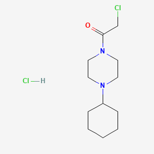 molecular formula C12H22Cl2N2O B1390011 2-Chloro-1-(4-cyclohexylpiperazin-1-yl)ethanone hydrochloride CAS No. 1185296-59-6