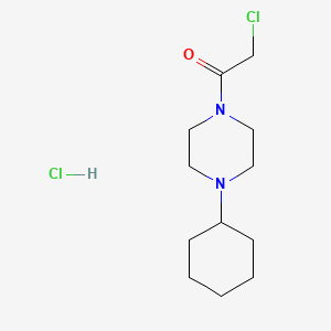 molecular formula C12H22Cl2N2O B1390011 2-Chloro-1-(4-cyclohexyl-piperazin-1-yl)-ethanone hydrochloride CAS No. 1185296-59-6