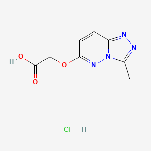 molecular formula C8H9ClN4O3 B1390012 (3-Methyl-[1,2,4]triazolo[4,3-b]pyridazin-6-yloxy)-acetic acid hydrochloride CAS No. 1184993-14-3