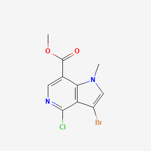 molecular formula C10H8BrClN2O2 B13900122 methyl 3-bromo-4-chloro-1-methyl-1H-pyrrolo[3,2-c]pyridine-7-carboxylate 