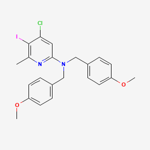 molecular formula C22H22ClIN2O2 B13900143 4-Chloro-5-iodo-N,N-bis(4-methoxybenzyl)-6-methylpyridin-2-amine 