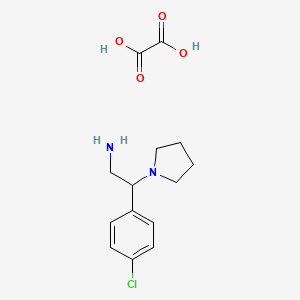 B1390015 2-(4-Chloro-phenyl)-2-pyrrolidin-1-yl-ethylamine0.5 oxalate CAS No. 1185303-43-8