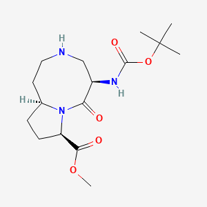 molecular formula C16H27N3O5 B13900182 methyl (5R,8R,10aS)-5-(tert-butoxycarbonylamino)-6-oxo-2,3,4,5,8,9,10,10a-octahydro-1H-pyrrolo[1,2-a][1,5]diazocine-8-carboxylate 