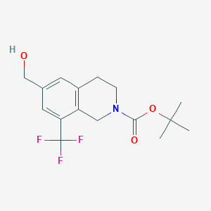 molecular formula C16H20F3NO3 B13900199 tert-butyl 6-(hydroxymethyl)-8-(trifluoromethyl)-3,4-dihydroisoquinoline-2(1H)-carboxylate 