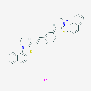 molecular formula C38H35IN2S2 B139002 1-Ethyl-2-([7-([1-ethylnaphtho[1,2-D][1,3]thiazol-2(1H)-ylidene]methyl)-4,4A,5,6-tetrahydro-2(3H)-naphthalenylidene]methyl)naphtho[1,2-D][1,3]thiazol-1-ium iodide CAS No. 151567-53-2