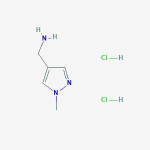 molecular formula C5H11Cl2N3 B1390025 (1-甲基-1H-吡唑-4-基)甲胺二盐酸盐 CAS No. 1185299-72-2