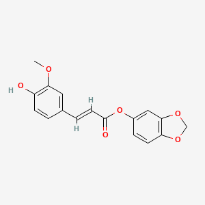 molecular formula C17H14O6 B13900254 Benzo[d][1,3]dioxol-5-yl (E)-3-(4-Hydroxy-3-methoxyphenyl)acrylate 