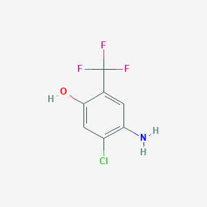 molecular formula C7H5ClF3NO B13900259 4-Amino-3-chloro-6-(trifluoromethyl)phenol 