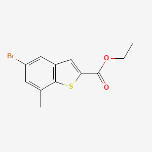 molecular formula C12H11BrO2S B13900267 Ethyl 5-bromo-7-methylbenzo[b]thiophene-2-carboxylate 