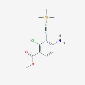 molecular formula C14H18ClNO2Si B13900285 Ethyl 4-amino-2-chloro-3-[2-(trimethylsilyl)ethynyl]benzoate CAS No. 1057076-55-7