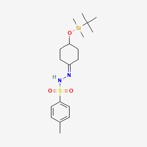 molecular formula C19H32N2O3SSi B13900318 N'-(4-((tert-butyldimethylsilyl)oxy)cyclohexylidene)-4-methylbenzenesulfonohydrazide 