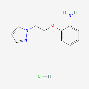 molecular formula C11H14ClN3O B1390039 2-(2-Pyrazol-1-yl-ethoxy)-phenylamine hydrochloride CAS No. 1185175-77-2