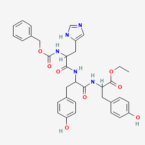 molecular formula C34H37N5O8 B13900493 Cbz-DL-His-DL-Tyr-DL-Tyr-OEt 