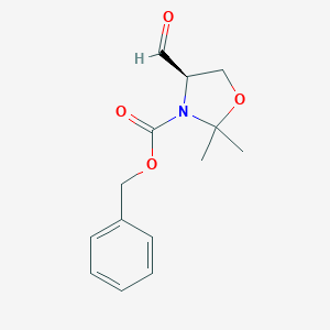 molecular formula C14H17NO4 B139005 (R)-Benzyl 4-formyl-2,2-dimethyloxazolidine-3-carboxylate CAS No. 133464-37-6